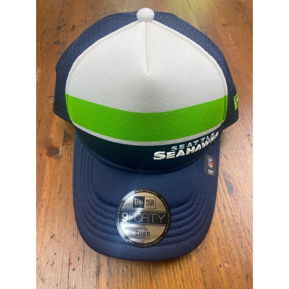 Seattle Seahawks NFL New Era 9FORTY Child Adjustable Trucker SnapBack‎ Mesh Hat